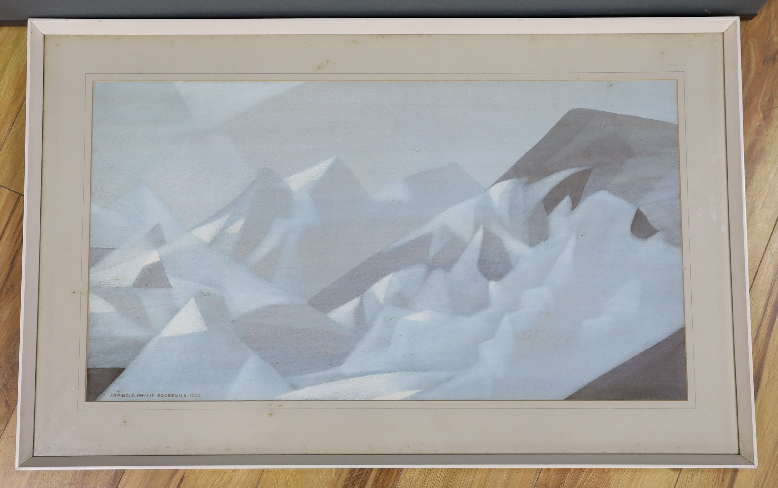 Francis Philip Goodchild (1904-1997), pastel, 'Spirit of the Dartmoor Moon', signed and dated 1972, 40 x 75cm